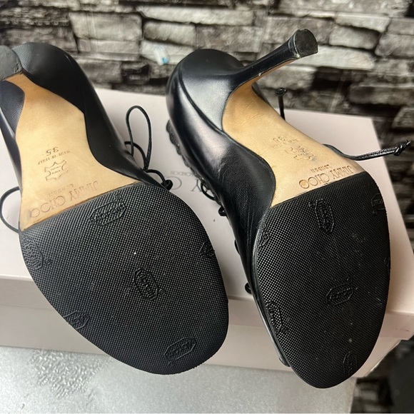 Jimmy Choo Black Lace-Up Heels - Picture 9 of 12